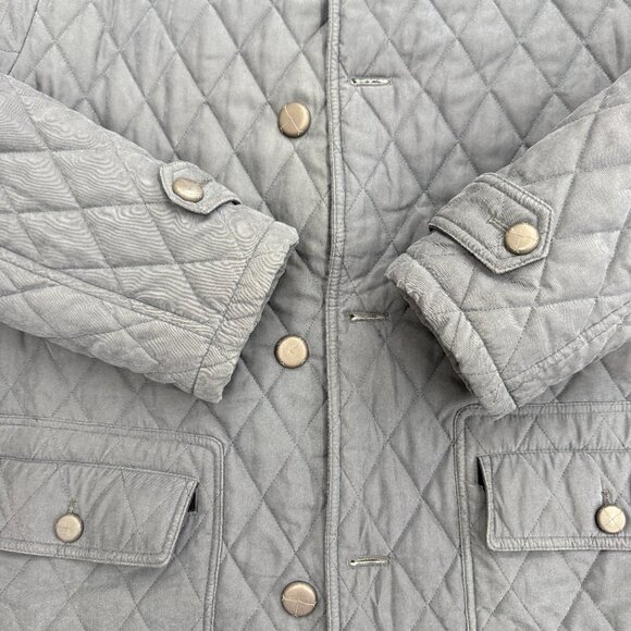 ABITALE Men's Quilted Puffer Jacket, Lined Collared 2 Pockets Italy Gray Blue 45 - Picture 8 of 11